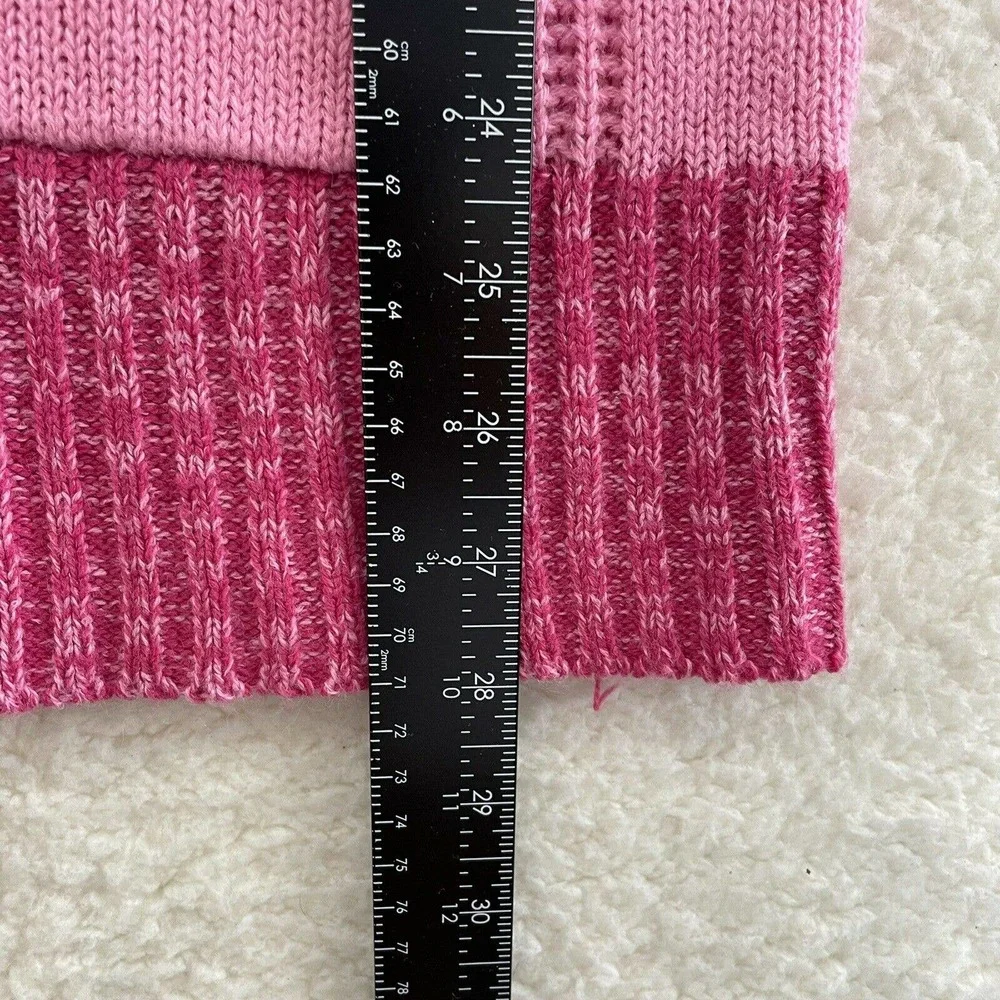 Y2K Early 2000s Dollhouse Pink Striped Hooded Knit Sweater Dress Girls L Large - Picture 5 of 6